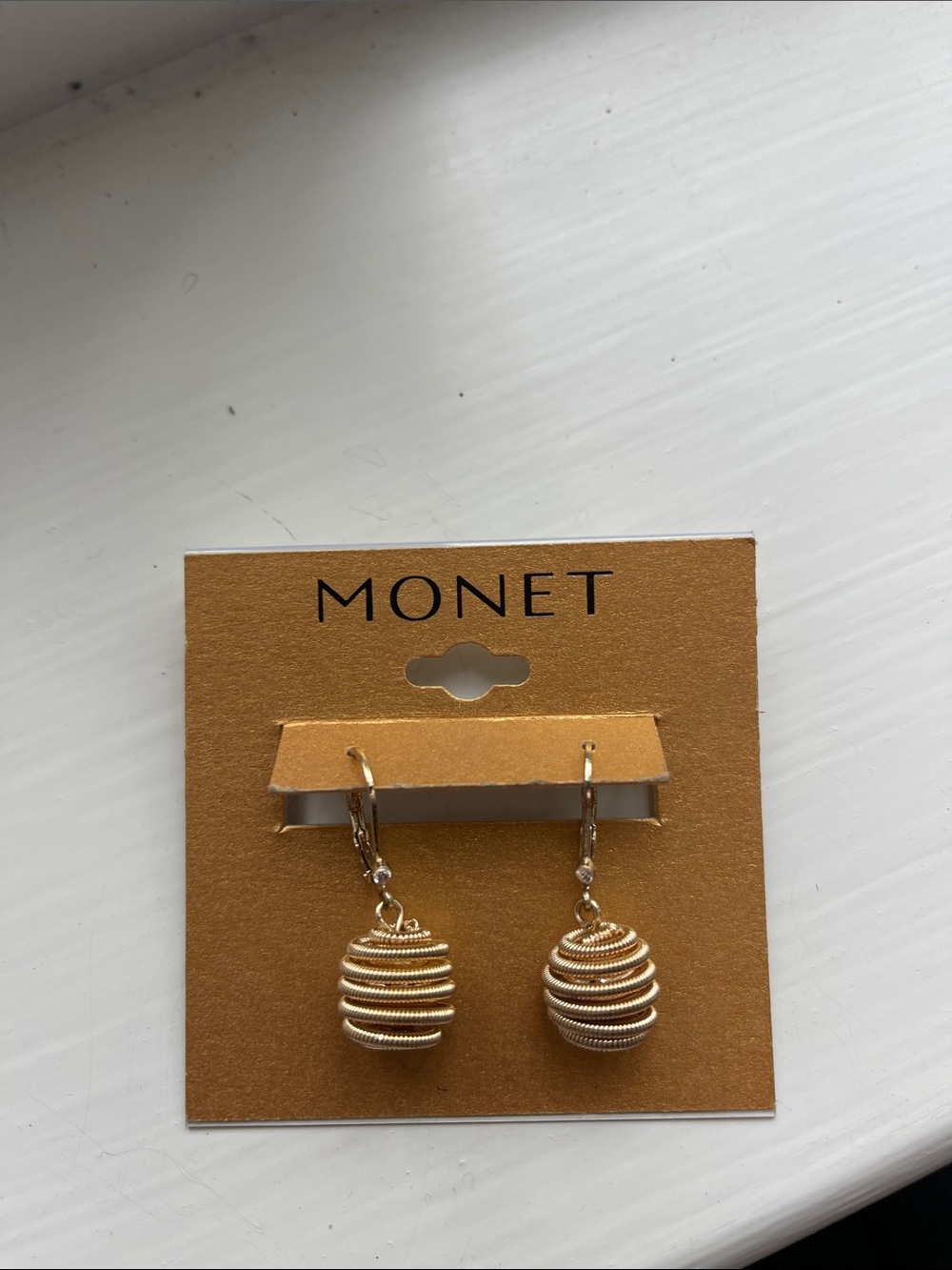 Monet Gold Layered Spiral Drop Earrings